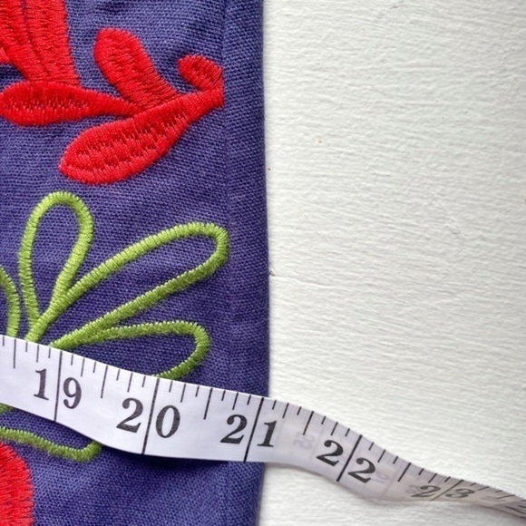 Andree By Unit‎ Embroidered Appliqué Big Bold Floral Shift Dress Linen Blend - Picture 12 of 13